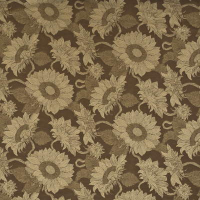 Mulberry SUNFLOWER WEAVE.OCHRE.0 Sunflower Weave Multipurpose Fabric in Ochre/Brown/Yellow